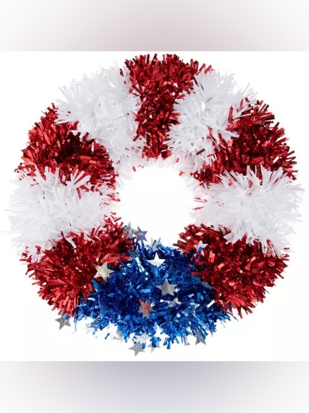 Red, White & Blue Tinsel Wreath